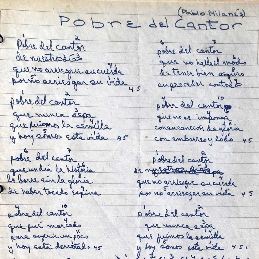 Intérprete / Pobre del cantor